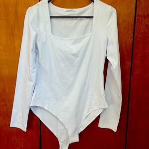 Mango pop white long sleeve body suit. Size L